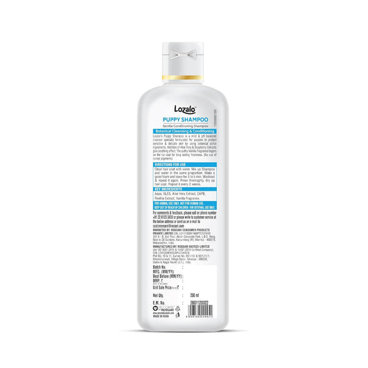 Lozalo Botanical Gentle Conditioning Puppy Shampoo,Mild Shampoo for Sensitive Puppy Skin, with Aloe Vera & Soapberry Extract, pH Balanced & Paraben Free