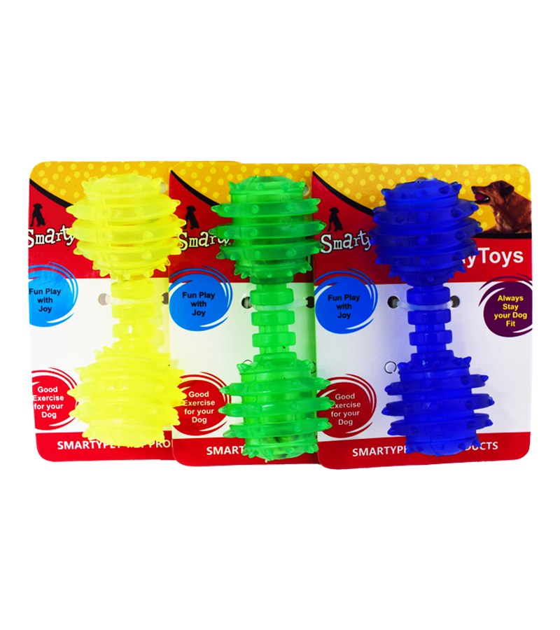 SmartyPet Dumbbell With Lines Toy For Dogs