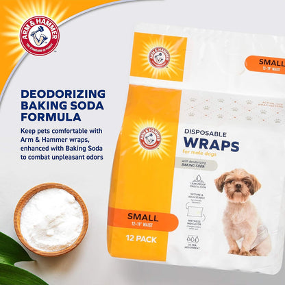 Arm & Hammer Adjustable Male Dog Diapers for Pets, Size-Small