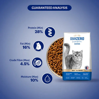 Signature Grain Zero Seafood Adult All Breed Adult Cat Dry Food 1.2kg