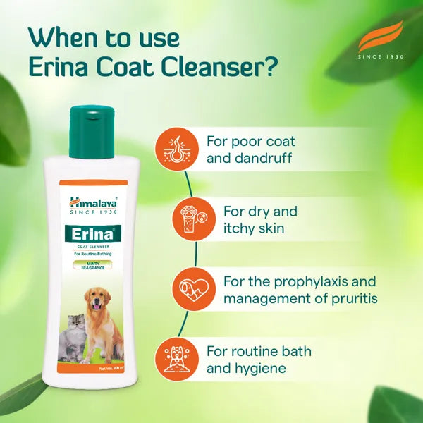 Himalaya Erina Coat Cleanser For Dogs And Cats 200ml