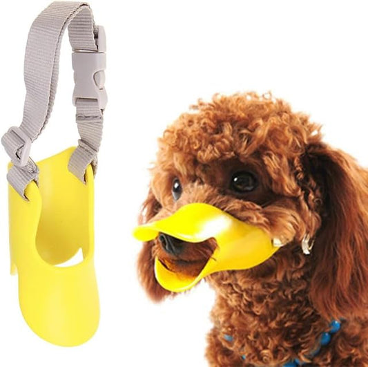 Silicone Duck Muzzle  Anti-Bite, Anti-Bark, Anti-Chew Dog Mouth Cover with Adjustable Strap For Dogs