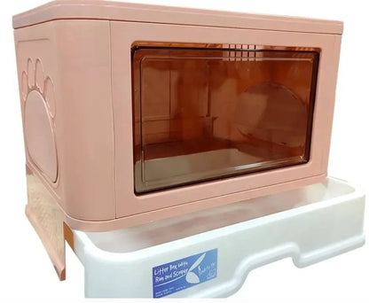 Smarty Pet Cubical Cat Litter Box with Rim & Scooper