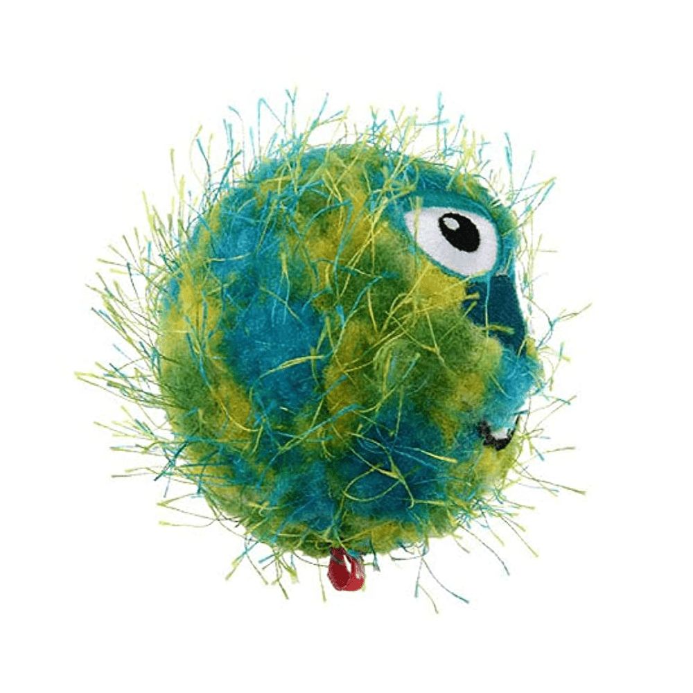 GiGwi Crazy Ball with Foam Rubber Ball and Squeaker Toy for Dogs (Green/Blue)