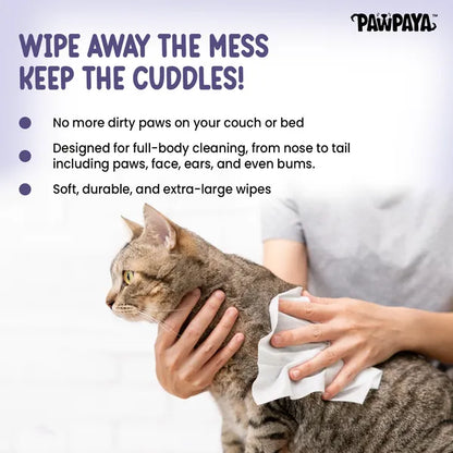 Pawpaya Pet Wipes Made for All Cats and Dogs (Pack Of 40)