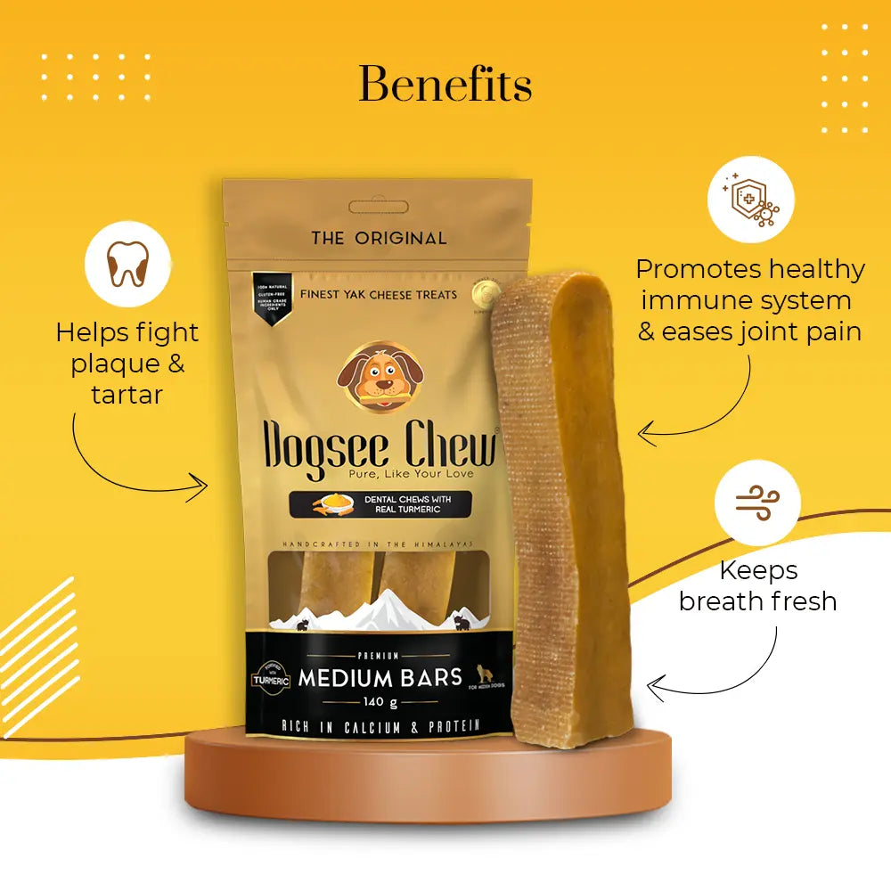 Dogsee Chew 100% Natural Yak Milk Bars Medium Breed Dog Treats
