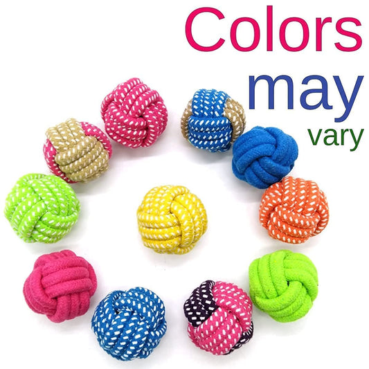 Multicolored Braided Cotton Rope Chew Ball Dog Toy