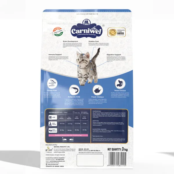 Carniwel Ocean Fish and Krill For Kitten Cat Dry Food
