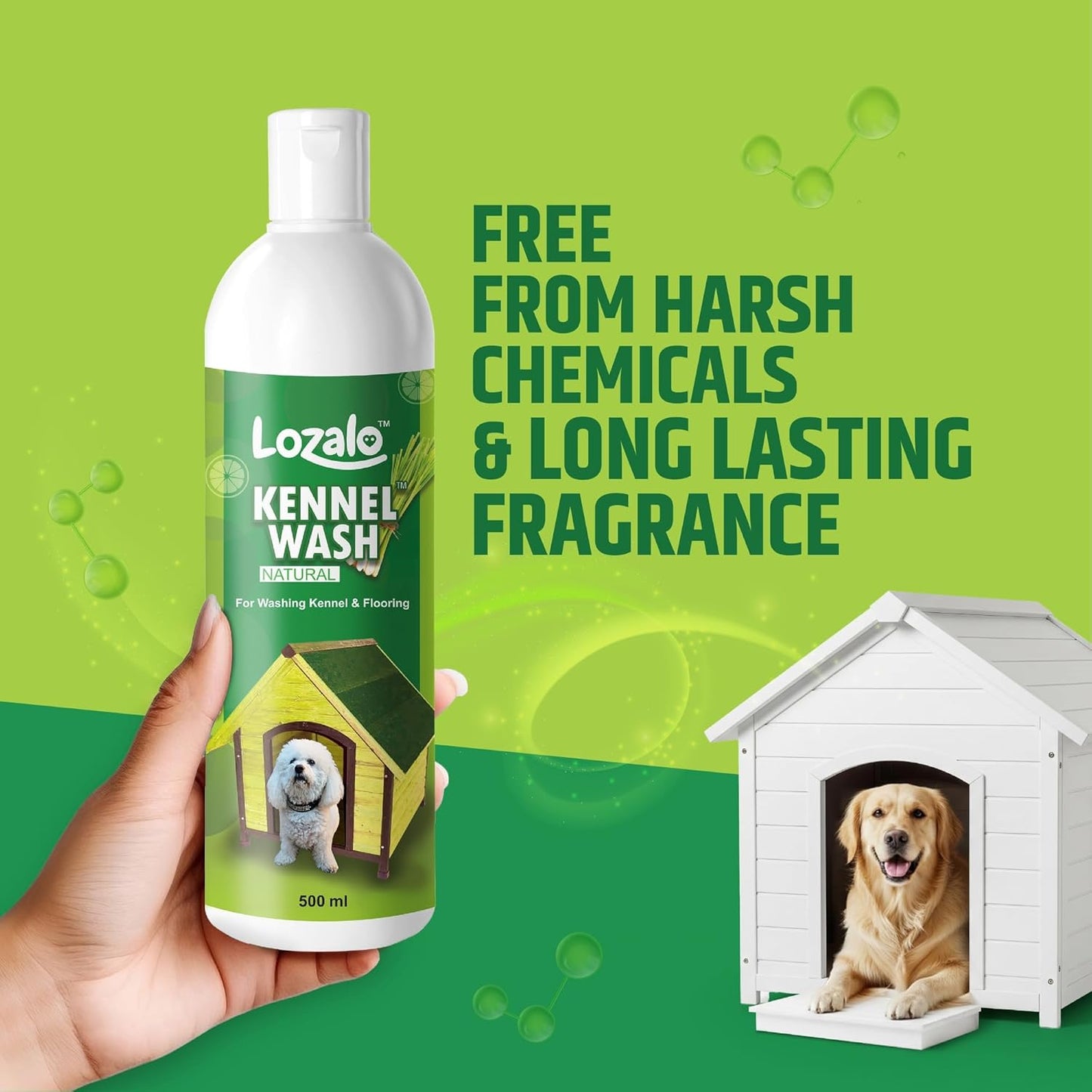 Lozalo Kennel Wash Liquid, Natural Flavor 500ml