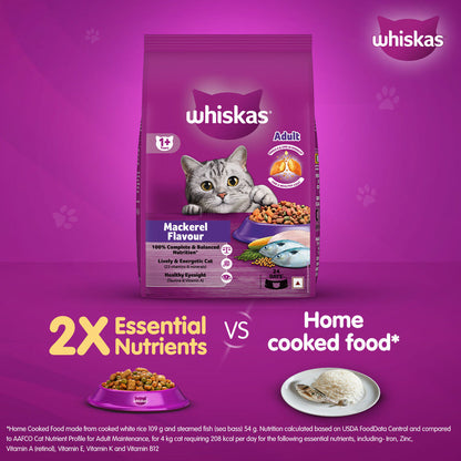 Whiskas Mackerel Flavour Adult Cat Dry Food