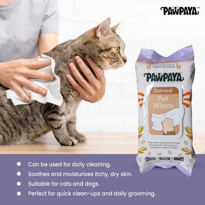 Pawpaya Oatmeal Wipes for Pets (Pack Of 100)