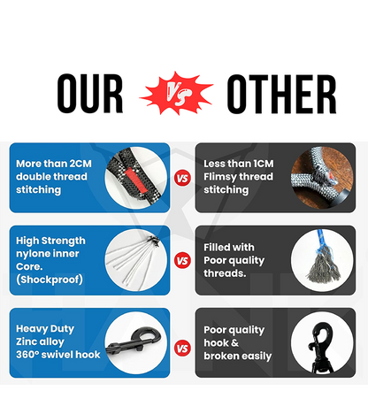 Indian Hound Heavy Duty Melange Rope Cord Leash For Dogs