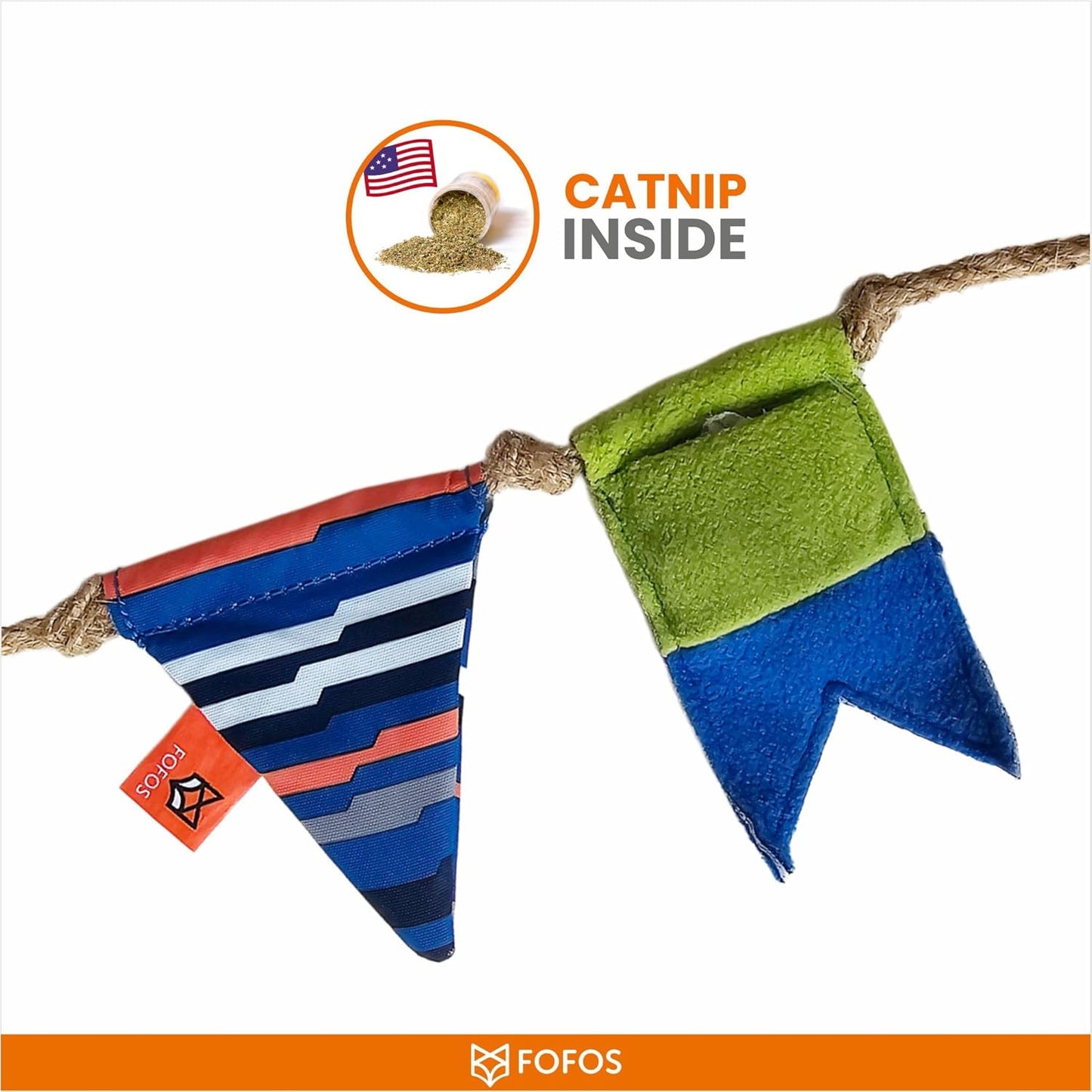 FOFOS S.O.S Flag Teaser Cat Toy With Catnip
