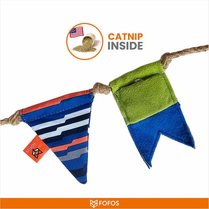 FOFOS S.O.S Flag Teaser Cat Toy With Catnip