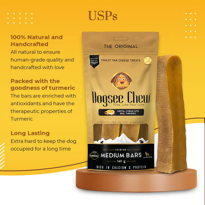 Dogsee Chew 100% Natural Yak Milk Bars Medium Breed Dog Treats