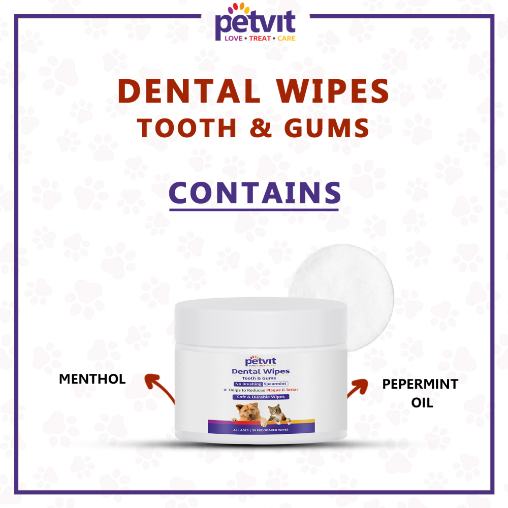 Petvit Dental Wipes for Dogs and Cats