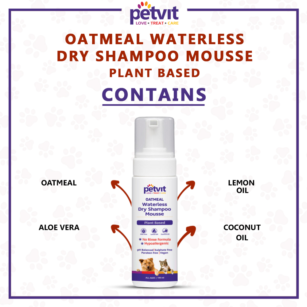Petvit Oatmeal Waterless Shampoo for Dogs and Cats