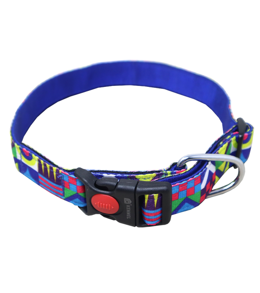 Kennel Printed Nylon Premium Click Lock Collar For Dogs And Puppies (1")