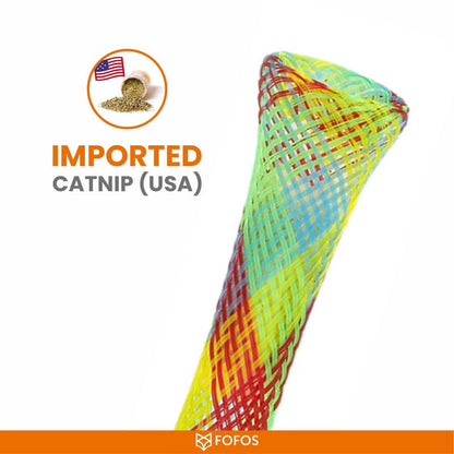 FOFOS Spring Tube Cat Toy With Catnip For Batting and Swatting