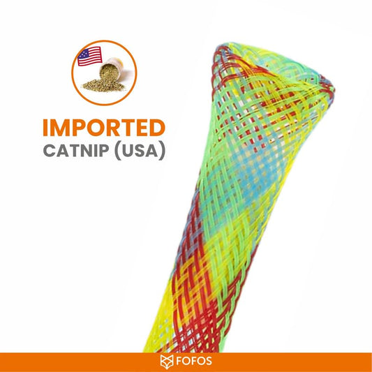 FOFOS Spring Tube Cat Toy With Catnip For Batting and Swatting