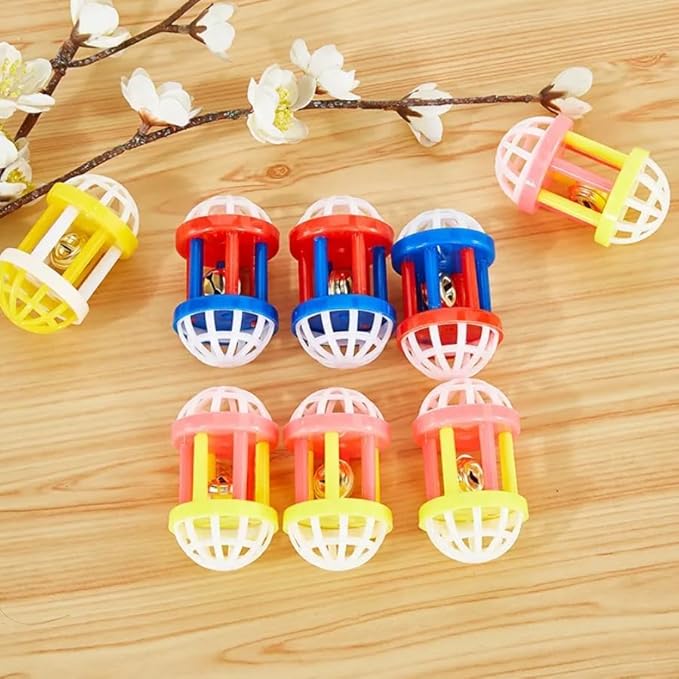 Plastic Rattle Cat Toy with Bell( Pack Of Three)