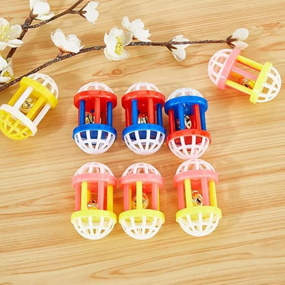 Plastic Rattle Cat Toy with Bell( Pack Of Three)