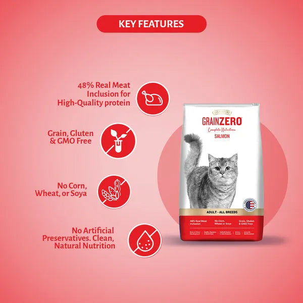 Signature Grain Zero Salmon Adult All Breed Adult Cat Dry Food 1.2kg