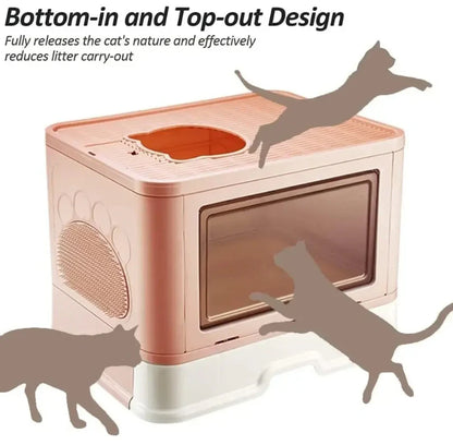 Smarty Pet Cubical Cat Litter Box with Rim & Scooper