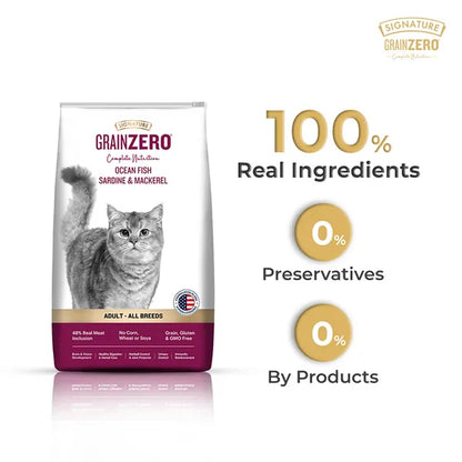 Signature Grain Zero Ocean Fish, Sardine and Mackerel Adult Cat Dry Food