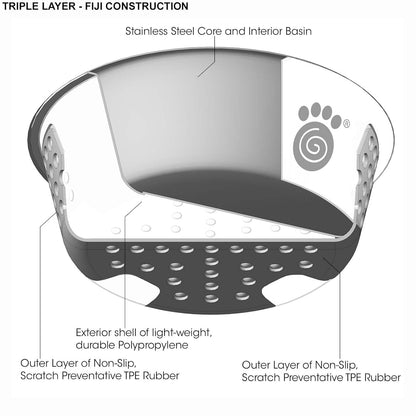 Holy Paws Hermosa Bowl Stainless Steel Paw Print Bowl For Dogs And Cats  (Color May Vary)