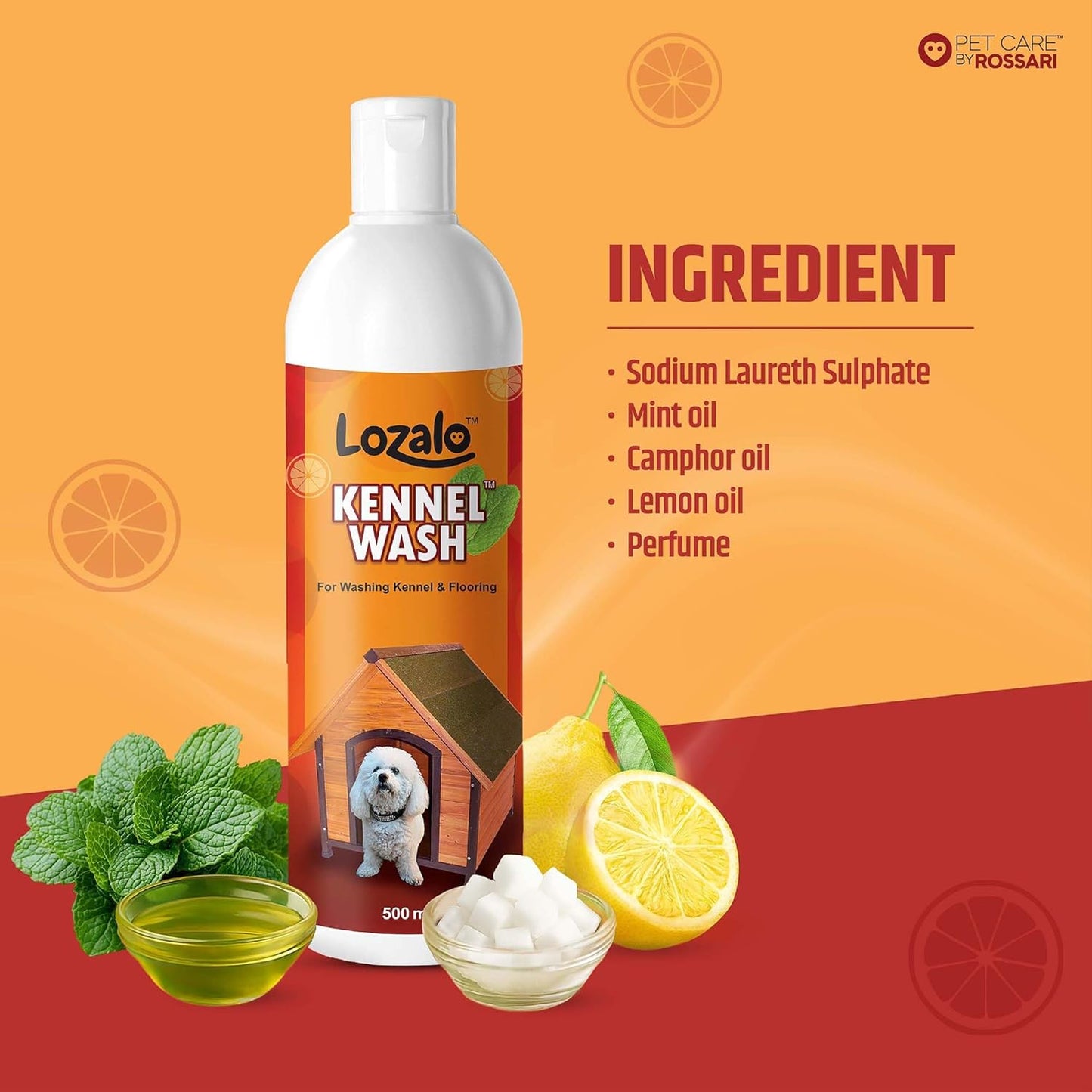 Lozalo Kennel Wash Liquid, Natural Flavor 500ml