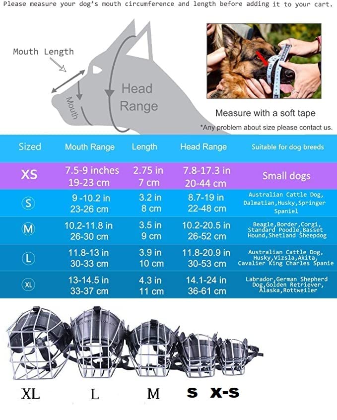 Adjustable Strap Iron Wire Muzzle For Dogs