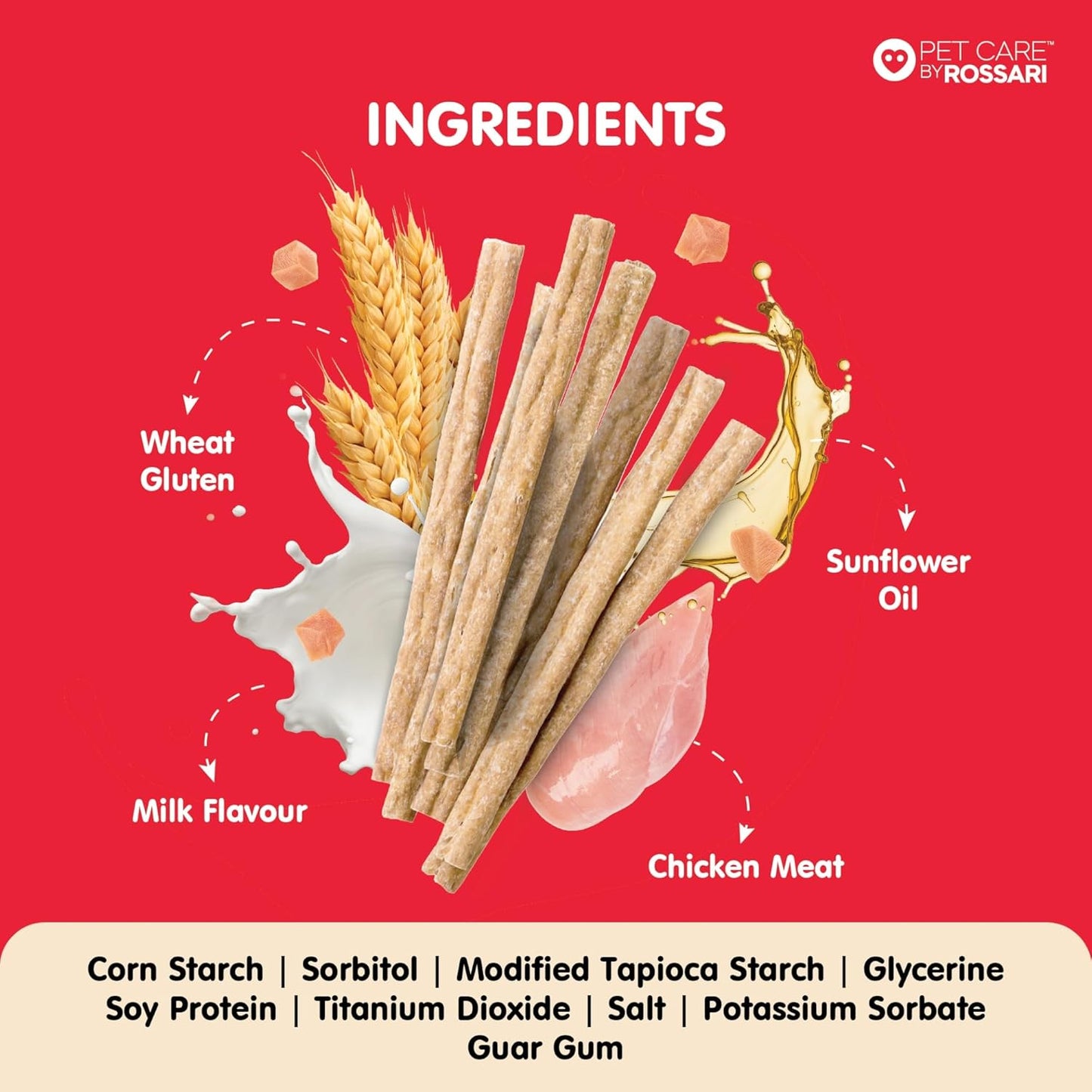 Zippy Chicken Stix Dog Treats for Dog, Milk Flavor 100g