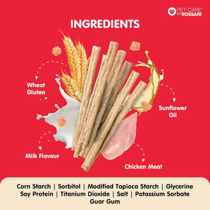 Zippy Chicken Stix Dog Treats for Dog, Milk Flavor 100g