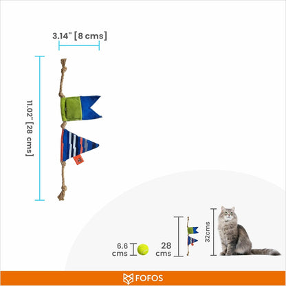 FOFOS S.O.S Flag Teaser Cat Toy With Catnip
