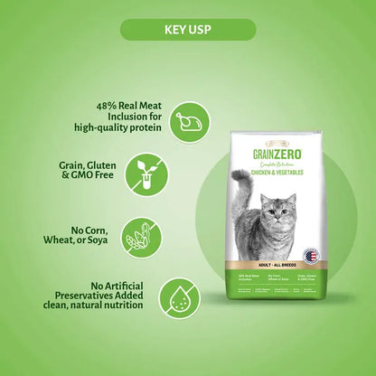 Signature Grain Zero Chicken & Vegetable Adult All Breed Adult Cat Dry Food 1.2kg