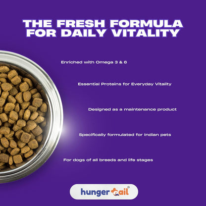 Hungertail Daily Munch Dry Dog Food,All Life Stages, Non-GMO, Zero Fillers, Zero Colors, Made in India