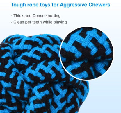 Multicolored Braided Cotton Rope Chew Ball Dog Toy