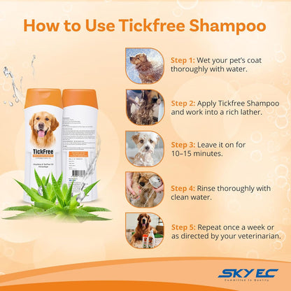 Sky Ec TickFree Anti-Tick Dog Shampoo, 200ml