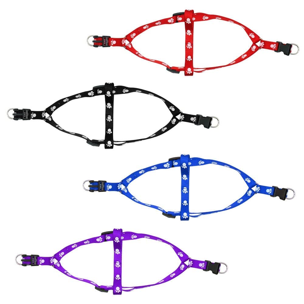 Adjustable Paw Print Harness Leash Set For Puppies And Cats