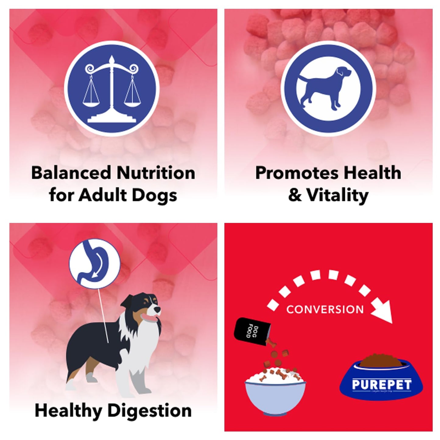 Purepet Adult Dry Dog Food 10kg | Meat & Rice Flavour