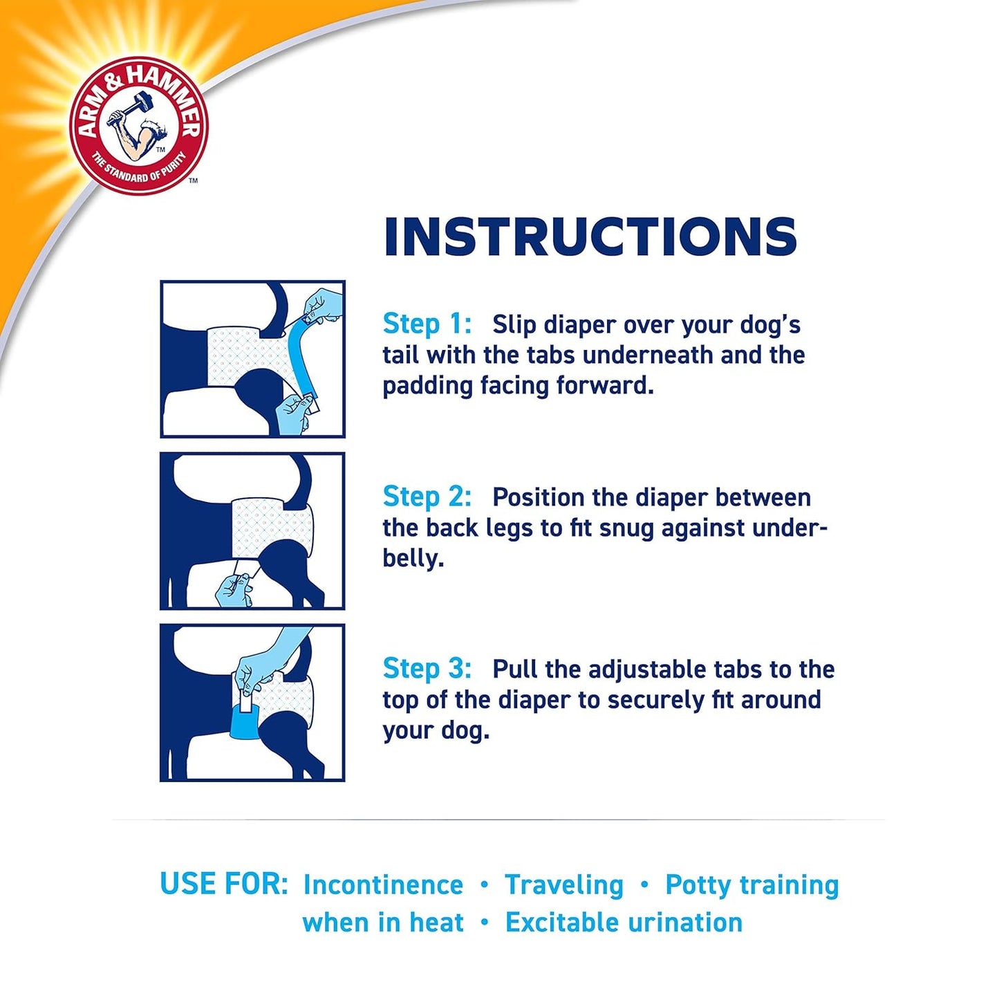 Arm & Hammer Diapers for Female Dogs, Size Large