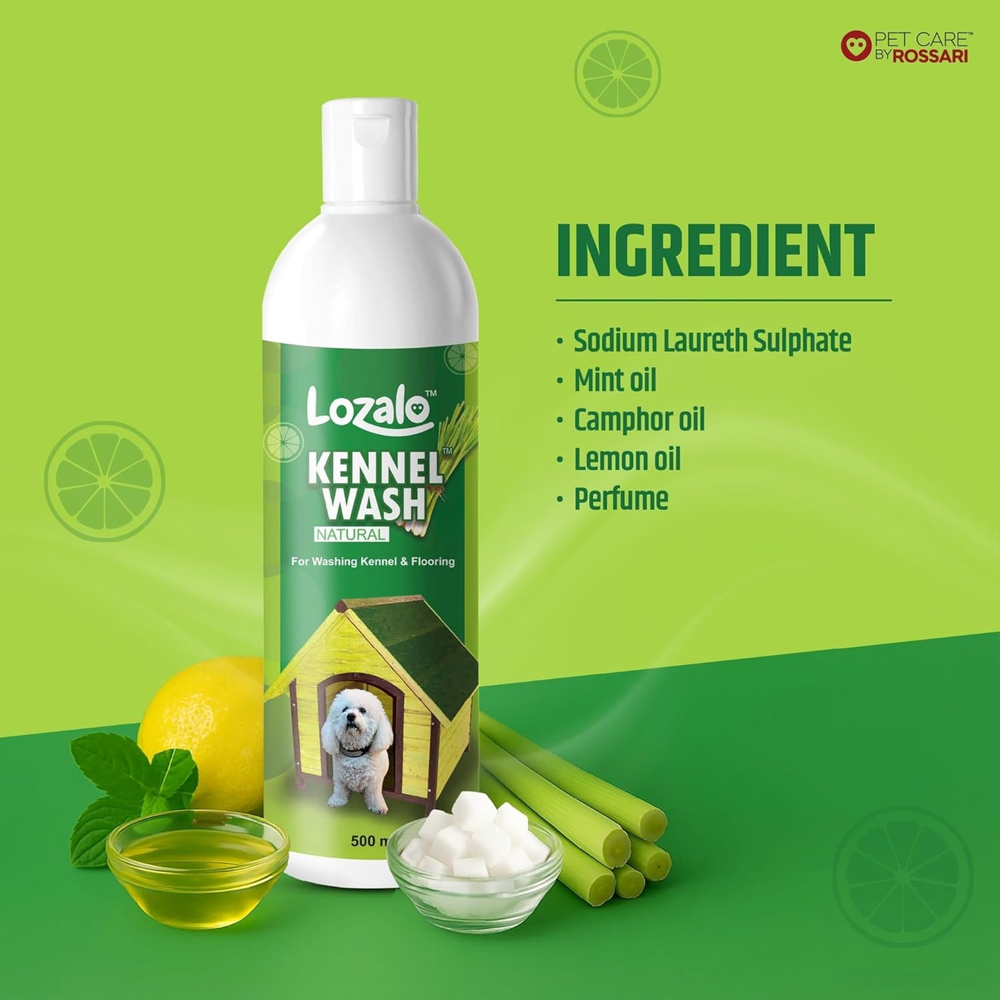 Lozalo Kennel Wash Liquid, Natural Flavor 500ml