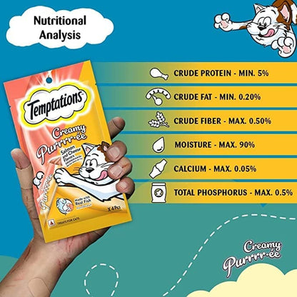 Temptations Creamy Purrrr ee Salmon & Cheese Cat Treats