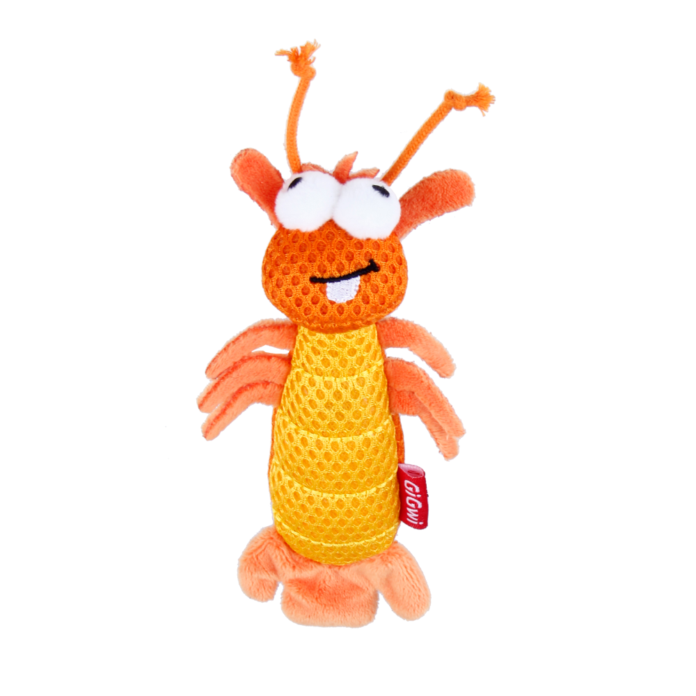GiGwi Dental Mesh Shrimp Toy for Cats (Orange)