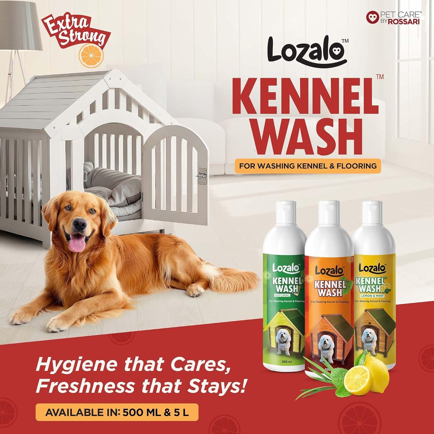Lozalo Kennel Wash Liquid, Natural Flavor 500ml