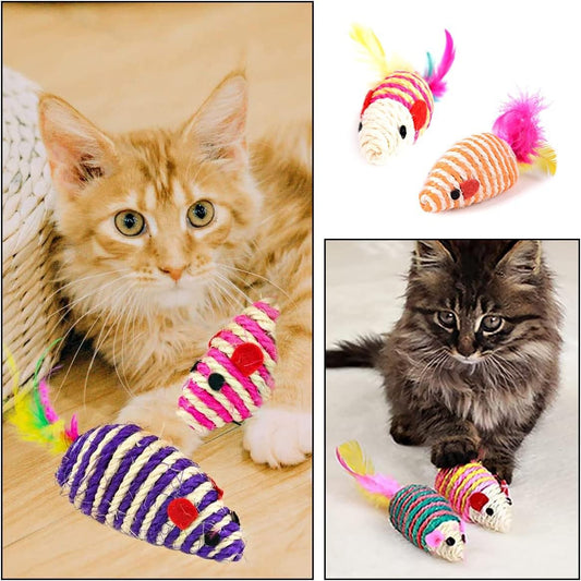 Sisal Toys Rat Multipurpose Interactive Mouse Toy for Cats