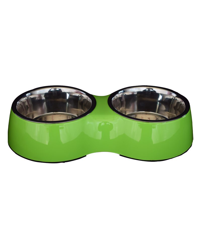 Basil Stainless Steel Double Diner Set For Dogs And Cats