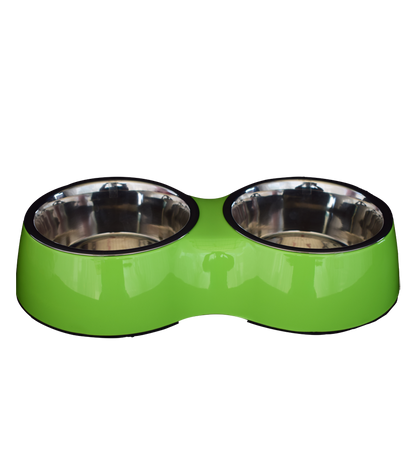 Basil Stainless Steel Double Diner Set For Dogs And Cats
