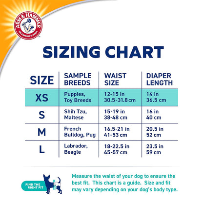 Arm & Hammer Diapers for Female Dogs, Size X-Small